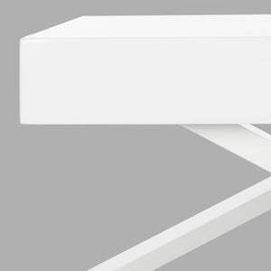 Safavieh Harrison Mid-Century Scandinavian Coffee Table - Chic White Lacquer With X-Style Base For Modern Living FOX4239A