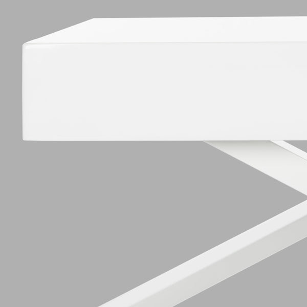 Safavieh Harrison Mid-Century Scandinavian Coffee Table - Chic White Lacquer With X-Style Base For Modern Living FOX4239A