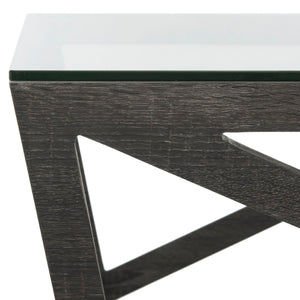 Safavieh Ralston Mid-Century Glass Top Coffee Table – Sculptural Design With Warm Grey Finish For Modern Appeal FOX4242A