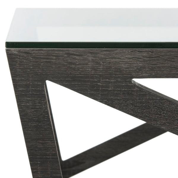 Safavieh Ralston Mid-Century Glass Top Coffee Table – Sculptural Design With Warm Grey Finish For Modern Appeal FOX4242A