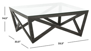 Safavieh Ralston Mid-Century Glass Top Coffee Table – Sculptural Design With Warm Grey Finish For Modern Appeal FOX4242A