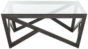 Safavieh Ralston Mid-Century Glass Top Coffee Table – Sculptural Design With Warm Grey Finish For Modern Appeal FOX4242A
