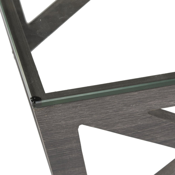 Safavieh Radley Mid-Century Glass Top Coffee Table – Sculptural Design With Dark Grey Finish For Modern Spaces FOX4243A