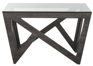 Safavieh Radley Mid-Century Glass Top Coffee Table – Sculptural Design With Dark Grey Finish For Modern Spaces FOX4243A