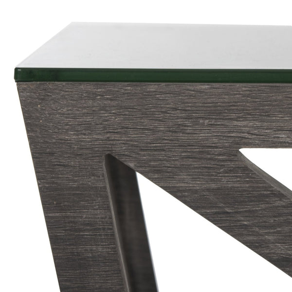 Safavieh Radley Mid-Century Glass Top Coffee Table – Sculptural Design With Dark Grey Finish For Modern Spaces FOX4243A