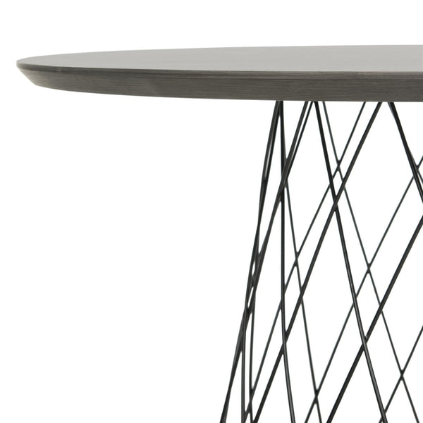 Safavieh Roe Retro Mid-Century Modern Coffee Table With Sculptural Iron Base For Stylish Living Spaces Dark Grey/Black FOX4244A