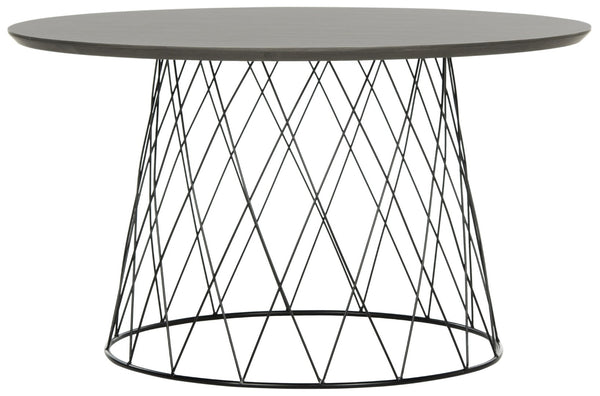 Safavieh Roe Retro Mid-Century Modern Coffee Table With Sculptural Iron Base For Stylish Living Spaces Dark Grey/Black FOX4244A