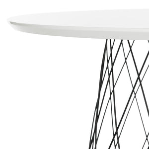 Safavieh Roe Mid Century Lacquer Coffee Table – Chic White Top & Industrial Iron Base For Modern Living Spaces FOX4244C