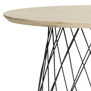 Safavieh Roper Mid-Century Modern Wood End Table With Geometric Iron Base For Stylish Living Room Accent FOX4245A