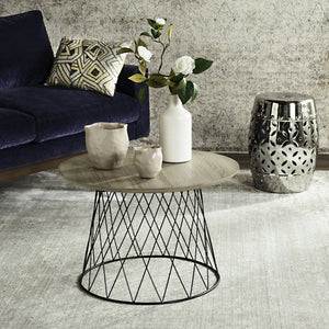 Safavieh Roper Mid-Century Modern Wood End Table With Geometric Iron Base For Stylish Living Room Accent FOX4245A