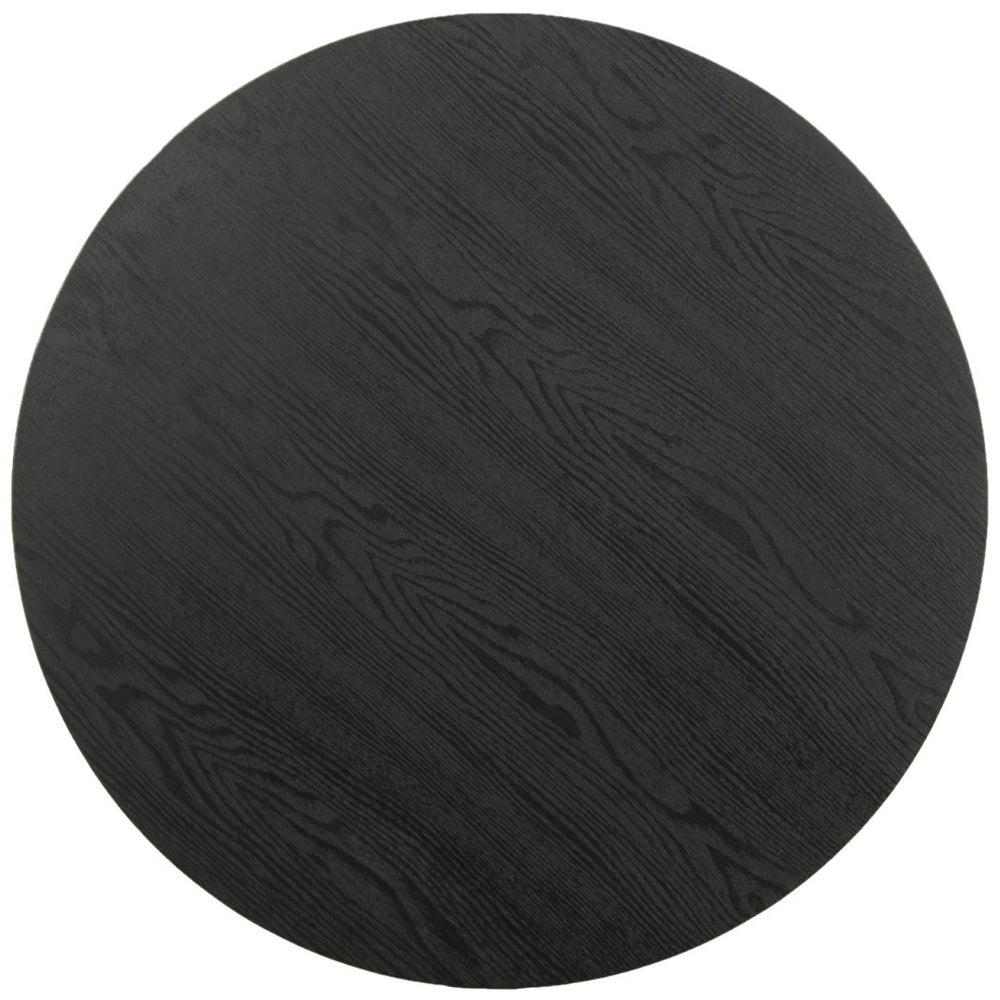 Safavieh Roper Mid-Century Wood End Table With Sculptural Design - Ash Black Top & Industrial Iron Base FOX4245B