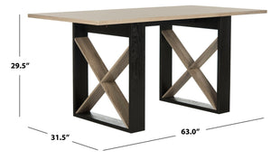Safavieh Monty Mid-Century Modern Wood Dining Table - Stylish Light Grey Finish For Elegant Entertaining FOX4247A