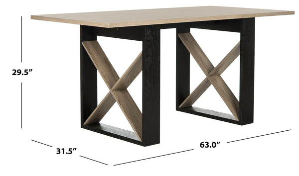 Safavieh Monty Mid-Century Modern Wood Dining Table - Stylish Light Grey Finish For Elegant Entertaining FOX4247A