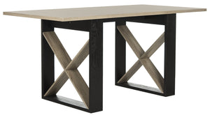 Safavieh Monty Mid-Century Modern Wood Dining Table - Stylish Light Grey Finish For Elegant Entertaining FOX4247A