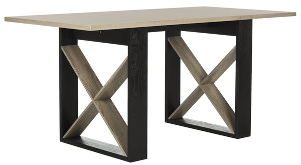 Safavieh Monty Mid-Century Modern Wood Dining Table - Stylish Light Grey Finish For Elegant Entertaining FOX4247A