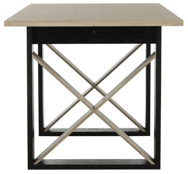 Safavieh Monty Mid-Century Modern Wood Dining Table - Stylish Light Grey Finish For Elegant Entertaining FOX4247A