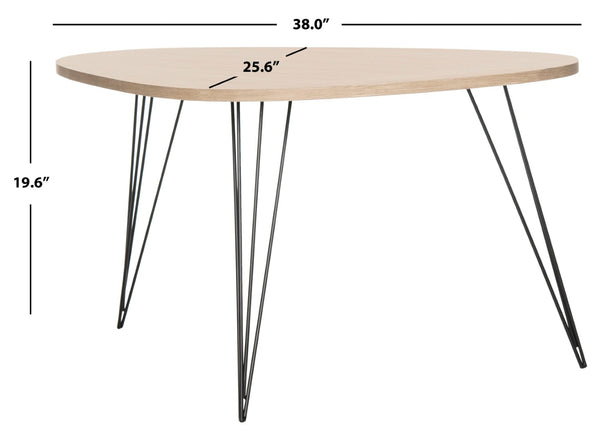 Safavieh Rocco Mid-Century Coffee Table – Sculptural Design With Stylish Metal Legs For Modern Living Spaces Light Grey FOX4249A