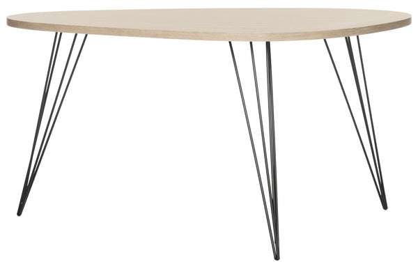 Safavieh Rocco Mid-Century Coffee Table – Sculptural Design With Stylish Metal Legs For Modern Living Spaces Light Grey FOX4249A