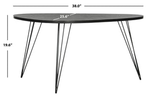 Safavieh Rocco Mid-Century Coffee Table – Sculptural Design With Stylish Metal Legs For Modern Living Spaces Ash Black FOX4249B