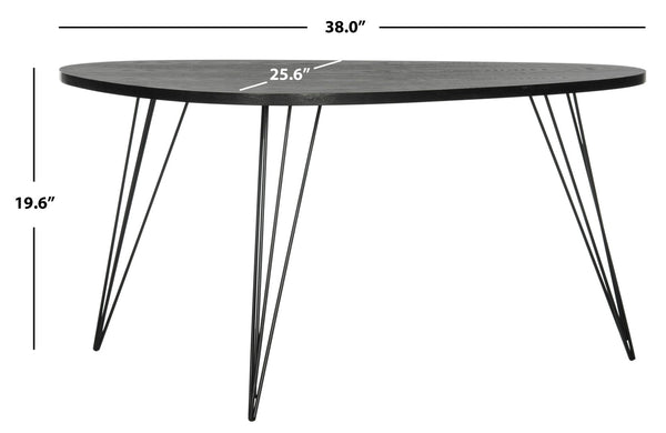 Safavieh Rocco Mid-Century Coffee Table – Sculptural Design With Stylish Metal Legs For Modern Living Spaces Ash Black FOX4249B