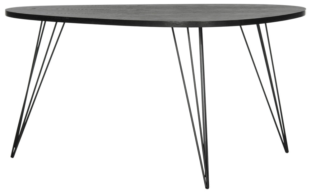 Safavieh Rocco Mid-Century Coffee Table – Sculptural Design With Stylish Metal Legs For Modern Living Spaces Ash Black FOX4249B