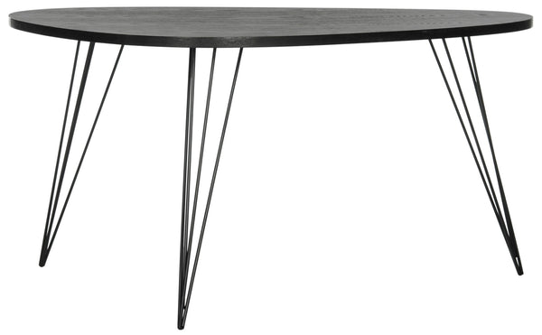 Safavieh Rocco Mid-Century Coffee Table – Sculptural Design With Stylish Metal Legs For Modern Living Spaces Ash Black FOX4249B