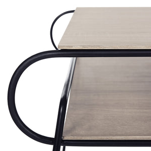 Safavieh Marcello Mid-Century Two-Tier Coffee Table - Italian Modern Design With Light Oak Finish & Metal Frame FOX4251A