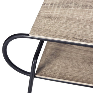 Safavieh Marcello Mid-Century Two-Tier Coffee Table - Italian Modern Design With Light Oak Finish & Metal Frame FOX4251A