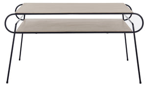 Safavieh Marcello Mid-Century Two-Tier Coffee Table - Italian Modern Design With Light Oak Finish & Metal Frame FOX4251A