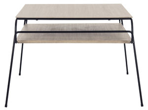 Safavieh Marcello Mid-Century Two-Tier Coffee Table - Italian Modern Design With Light Oak Finish & Metal Frame FOX4251A
