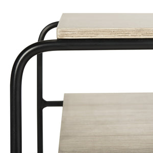Safavieh Marcel Retro Three-Tier End Table – Elegant Mid Century Design With Light Oak Shelves & Metal Frame FOX4252A