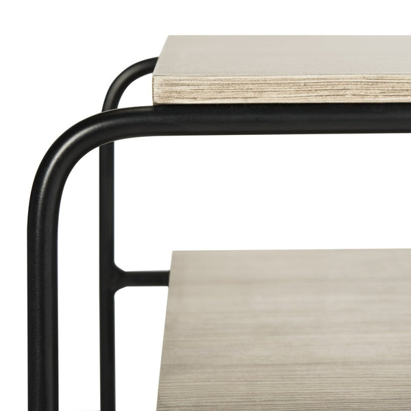 Safavieh Marcel Retro Three-Tier End Table – Elegant Mid Century Design With Light Oak Shelves & Metal Frame FOX4252A
