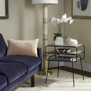 Safavieh Marcel Retro Three-Tier End Table – Elegant Mid Century Design With Light Oak Shelves & Metal Frame FOX4252A
