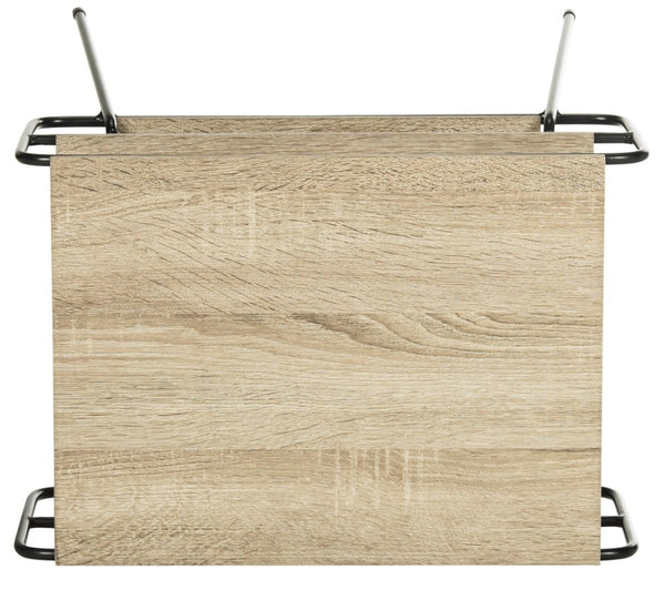 Safavieh Marcel Retro Three-Tier End Table – Elegant Mid Century Design With Light Oak Shelves & Metal Frame FOX4252A