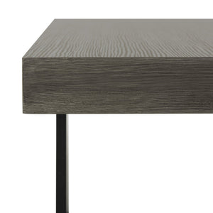 Safavieh Amalya Modern Mid-Century Coffee Table - Stylish Dark Grey Square Top With Chic Black Metal Base FOX4253A