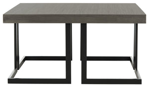Safavieh Amalya Modern Mid-Century Coffee Table - Stylish Dark Grey Square Top With Chic Black Metal Base FOX4253A
