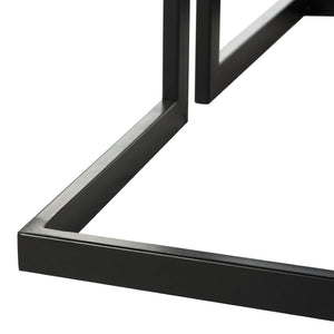 Safavieh Amalya Modern Mid-Century Coffee Table - Stylish Dark Grey Square Top With Chic Black Metal Base FOX4253A