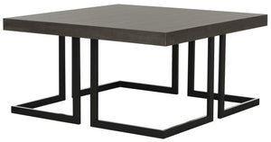 Safavieh Amalya Modern Mid-Century Coffee Table - Stylish Dark Grey Square Top With Chic Black Metal Base FOX4253A