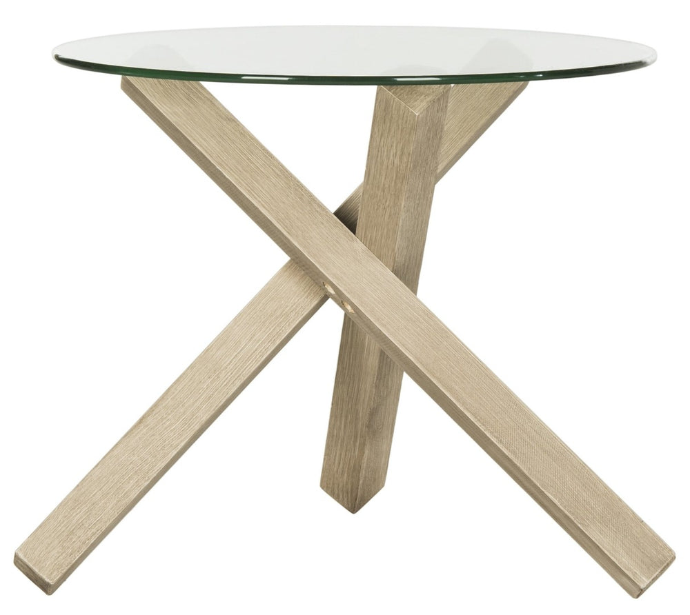 Safavieh Amare Mid-Century Scandinavian Glass Top End Table - Modern Accent For Living Room & Bedroom Decor FOX4256A