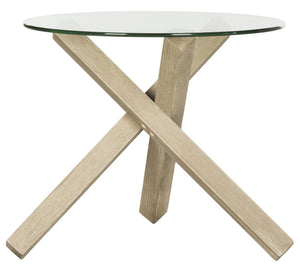 Safavieh Amare Mid-Century Scandinavian Glass Top End Table - Modern Accent For Living Room & Bedroom Decor FOX4256A