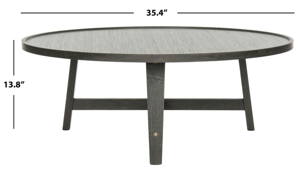 Safavieh Malone Mid-Century Modern Wood Coffee Table - Stylish, Versatile Centerpiece For Any Living Space Dark Grey FOX4257B