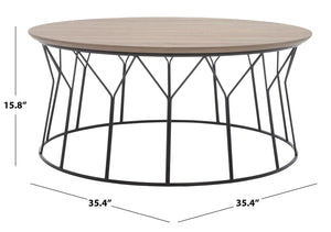Safavieh Deion Mid Century Modern Coffee Table - Stylish Grey Top With Sleek Iron Base For Any Living Space FOX4259A