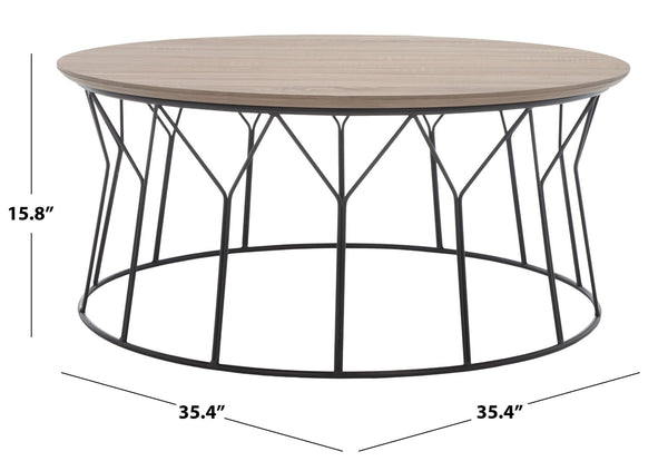 Safavieh Deion Mid Century Modern Coffee Table - Stylish Grey Top With Sleek Iron Base For Any Living Space FOX4259A