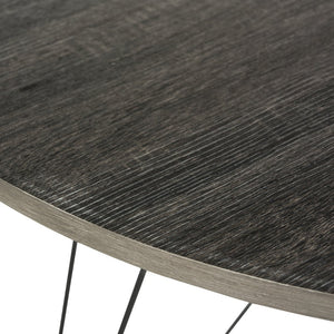 Safavieh Marino Round Dining Table – Contemporary Industrial Elegance With Angular Iron Base & Dark Grey Top FOX4260A