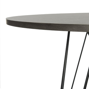Safavieh Marino Round Dining Table – Contemporary Industrial Elegance With Angular Iron Base & Dark Grey Top FOX4260A
