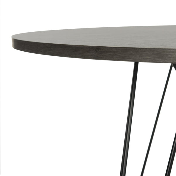 Safavieh Marino Round Dining Table – Contemporary Industrial Elegance With Angular Iron Base & Dark Grey Top FOX4260A