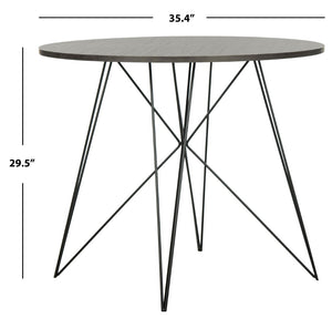 Safavieh Marino Round Dining Table – Contemporary Industrial Elegance With Angular Iron Base & Dark Grey Top FOX4260A