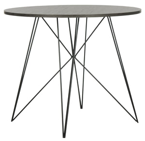 Safavieh Marino Round Dining Table – Contemporary Industrial Elegance With Angular Iron Base & Dark Grey Top FOX4260A