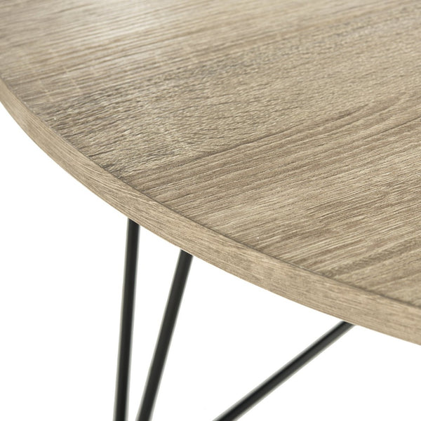 Safavieh Maris Retro Mid Century Coffee Table - Stylish Light Brown Wood With Iron Base For Modern Living Spaces FOX4261A