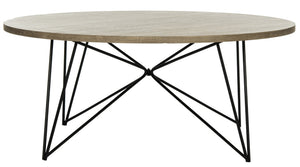 Safavieh Maris Retro Mid Century Coffee Table - Stylish Light Brown Wood With Iron Base For Modern Living Spaces FOX4261A